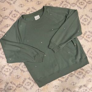 American Eagle | Embroidered Floral Crewneck Sweatshirt | Size Large